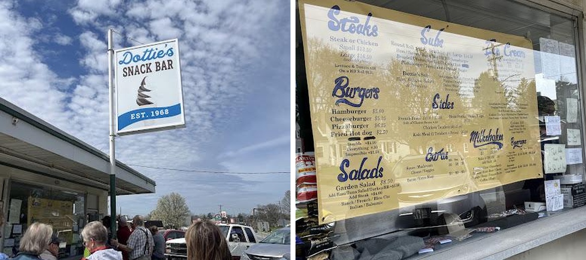 Dottie's Snack Bar Menu